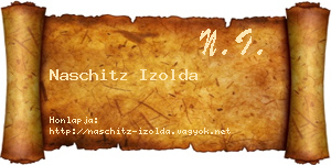 Naschitz Izolda névjegykártya